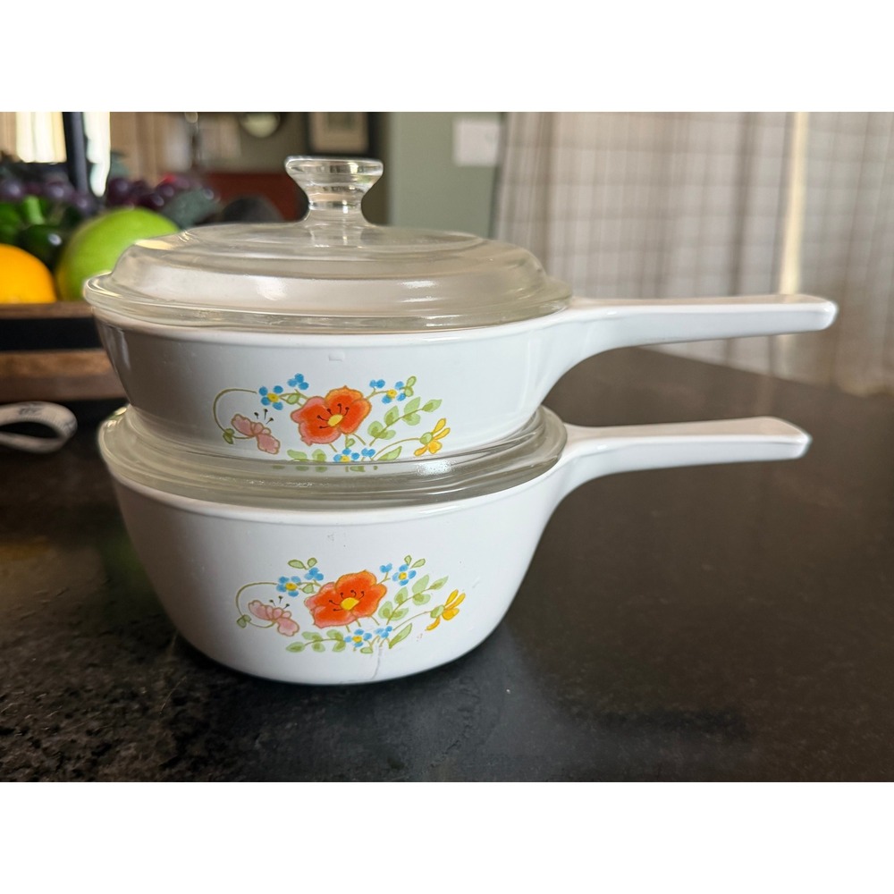 CorningWare  2 Pan Set,  Menuette Series in Wildflower